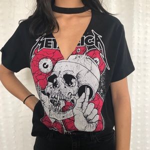 Metallica cut-out top